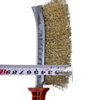 щетка металлическая ручная 250 мм, пластиковая рукоятка, красная, мягкая оптом